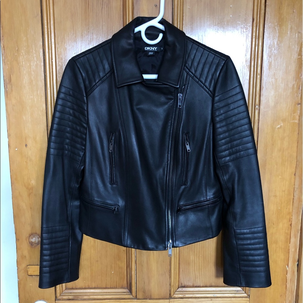 Black Leather Moto Jacket - Picture 2 of 7